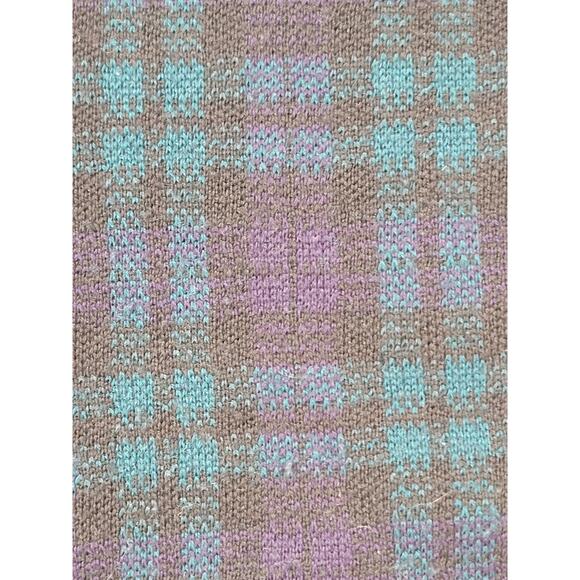 Vintage Mark Shale Mens XL 100% Wool Tartan Green‎ Blue Plaid Christmas Sweater - Picture 3 of 8